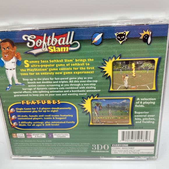 Sammy Sosa Softball Slam - PS1 Complete in Box - Tested! - Picture 2 of 6